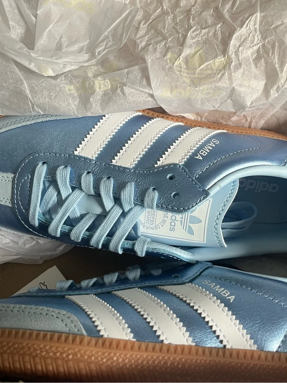 Adidas Samba OG J Metallic Clear Sky Blue Gum – Big Kids 6 / Women’s 7.5 – NWT